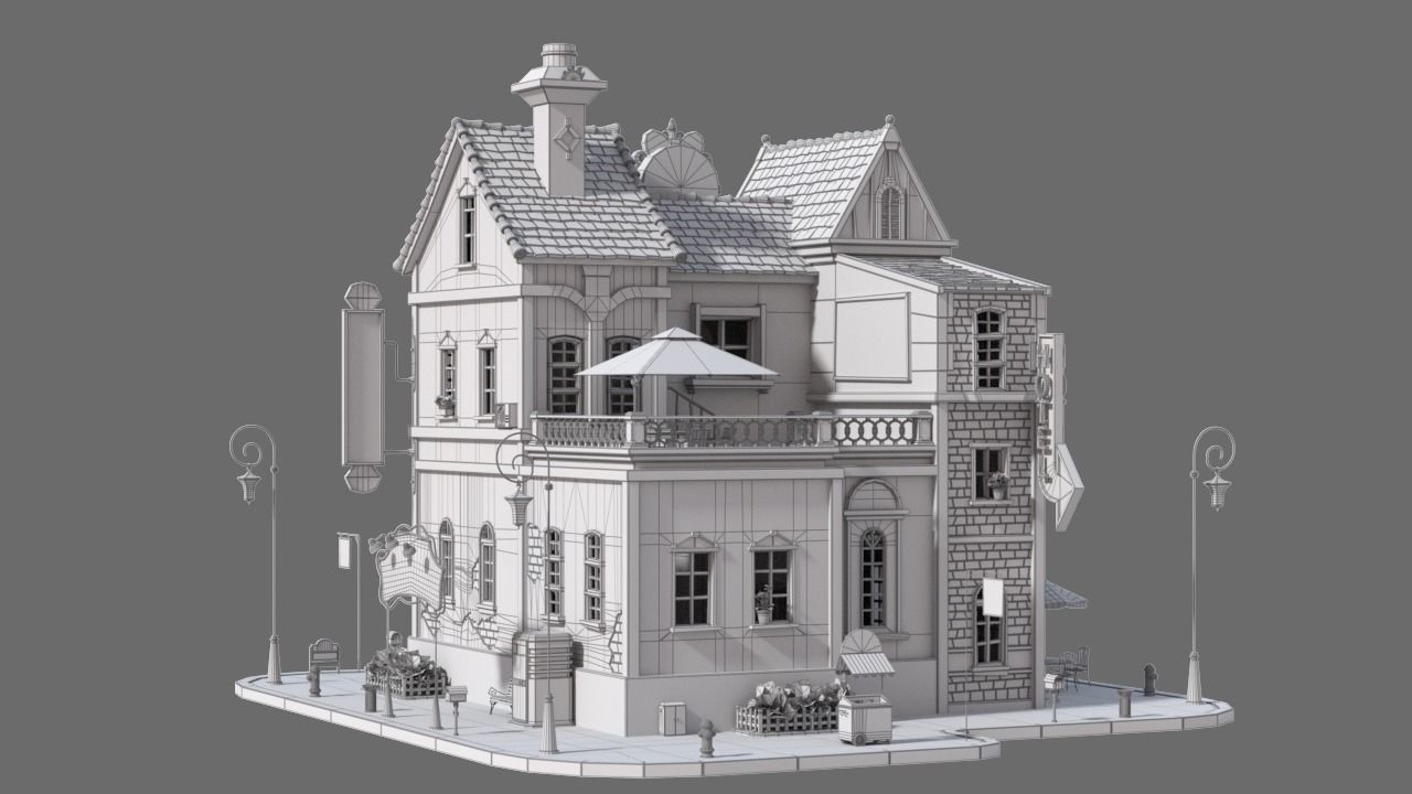 Cartoon House 07 3D model_10