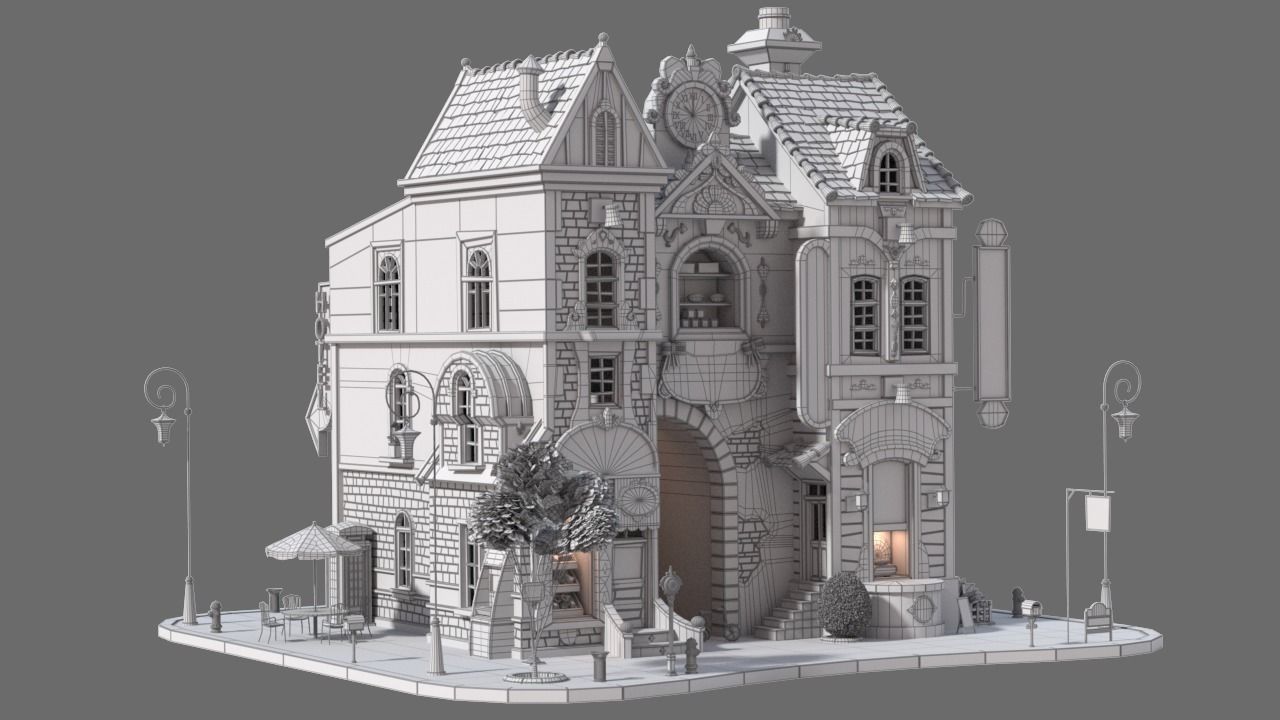 Cartoon House 07 3D model_13