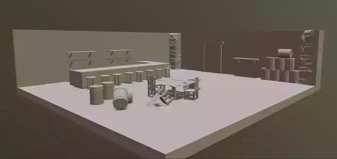 3D Bar room with furniture in it 3D model