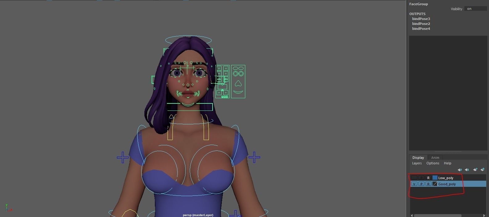 Mina Rigged 3D model 3D model_6