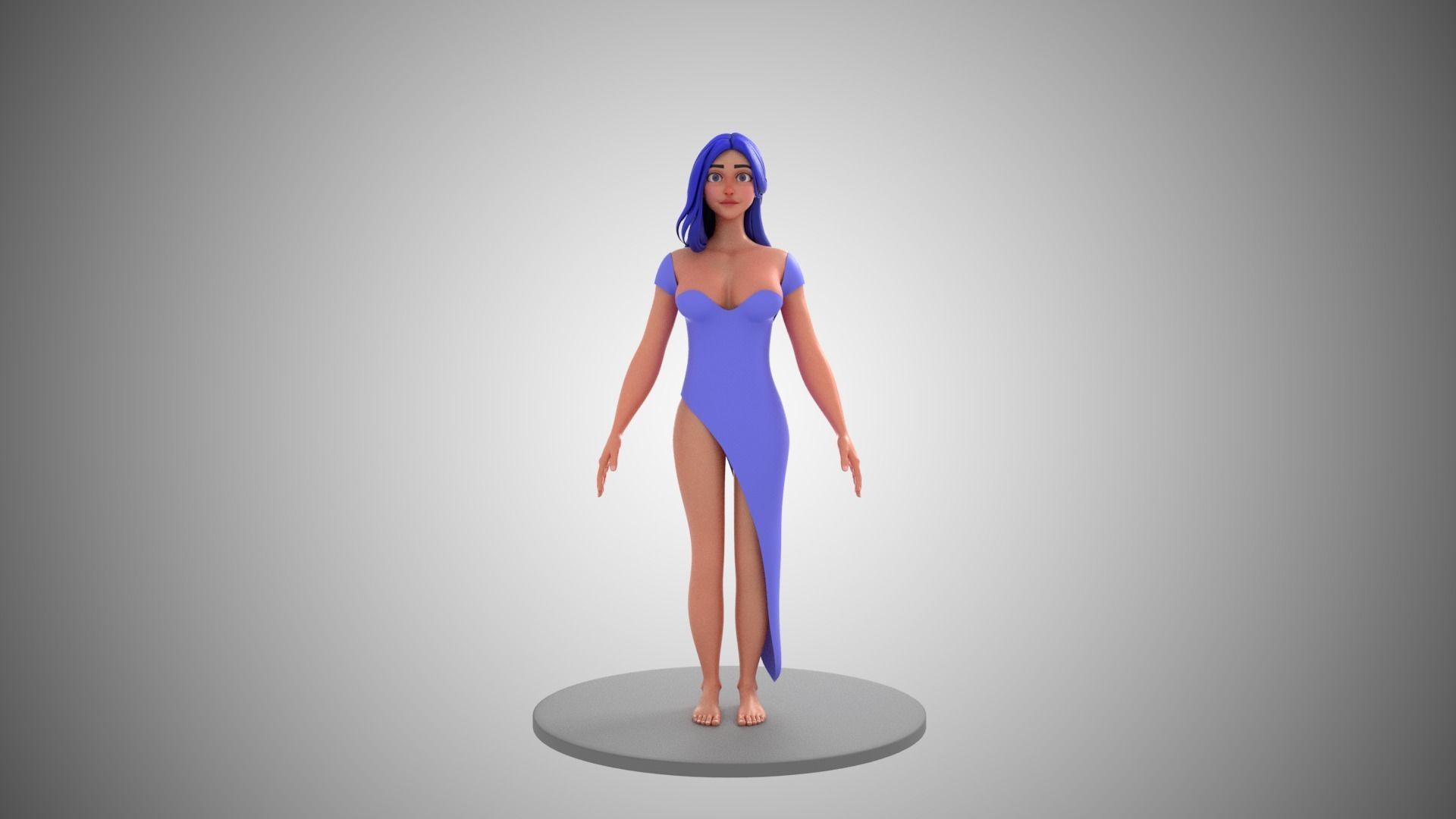 Mina Rigged 3D model 3D model_2