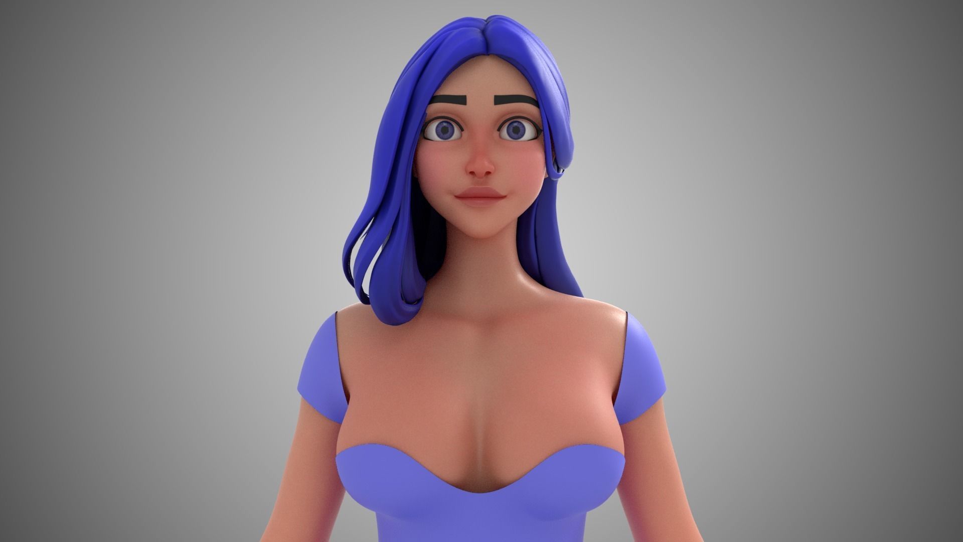 Mina Rigged 3D model 3D model_1