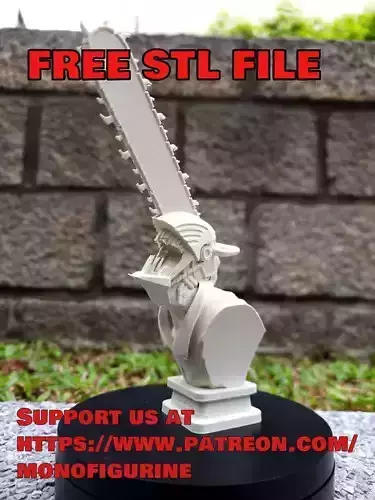 FREE STL FILE chainsaw man bust model Free 3D print model