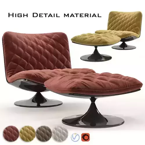 Special edition of Baxter marilyn Armchair Fabric 3D model