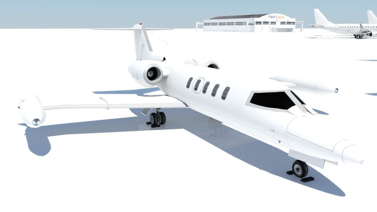 Lear 25-35 Jet static lowpoly Low-poly 3D model_9