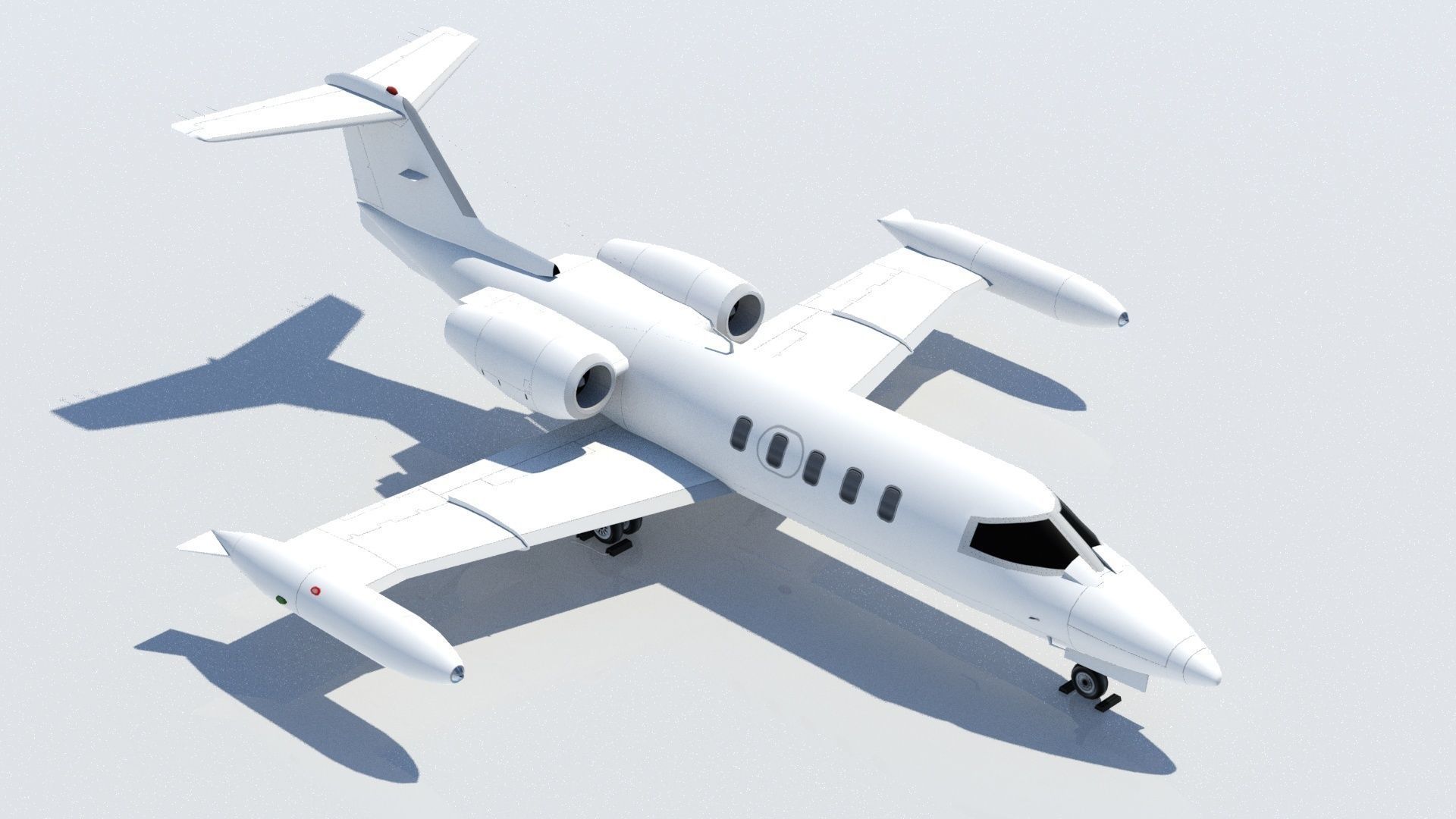Lear 25-35 Jet static lowpoly Low-poly 3D model_1