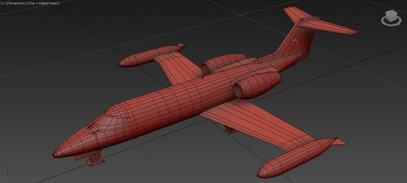 Lear 25-35 Jet static lowpoly Low-poly 3D model_3