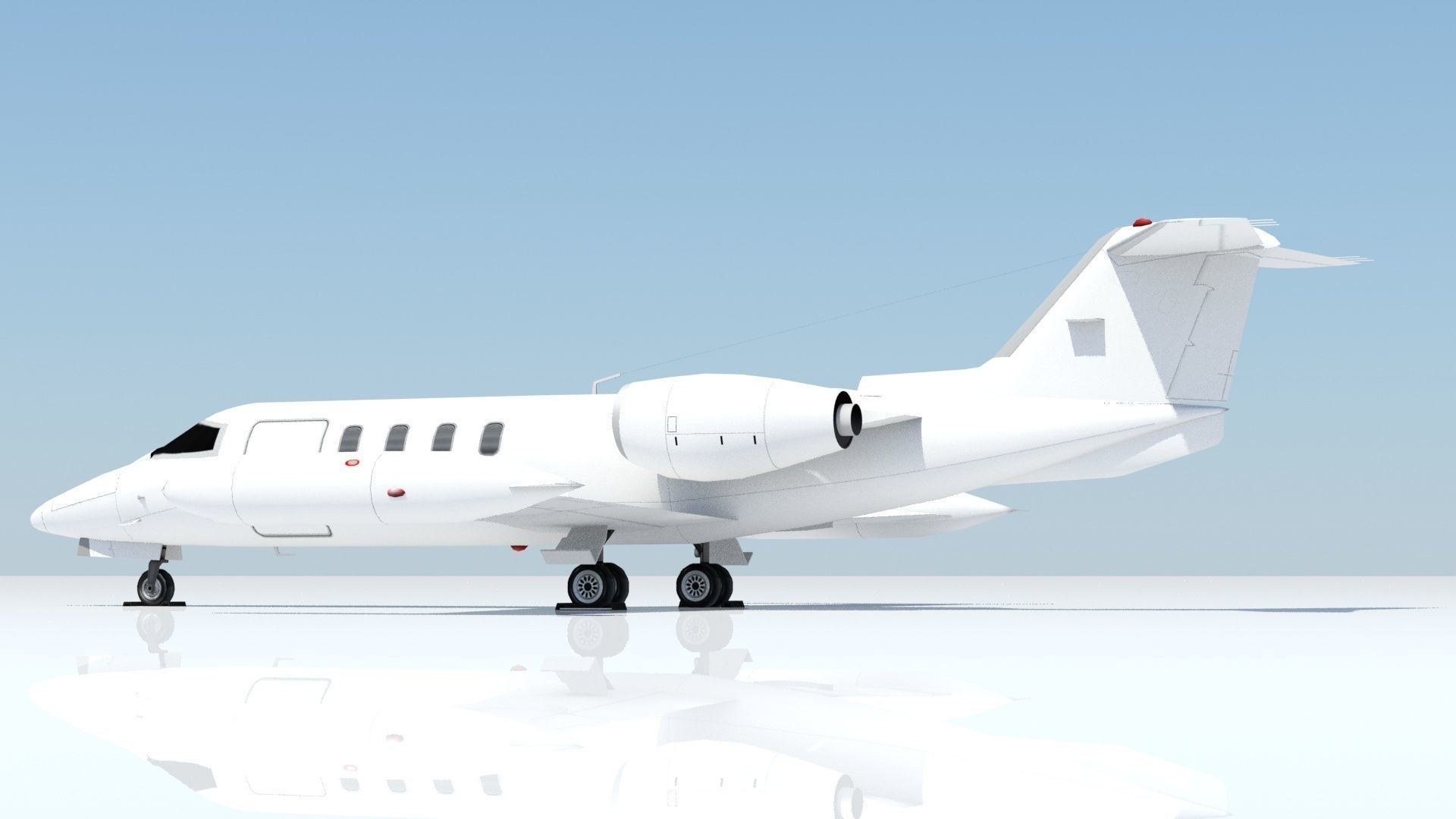 Lear 25-35 Jet static lowpoly Low-poly 3D model_4