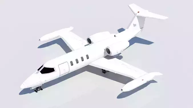 Lear 25-35 Jet static lowpoly Low-poly 3D model