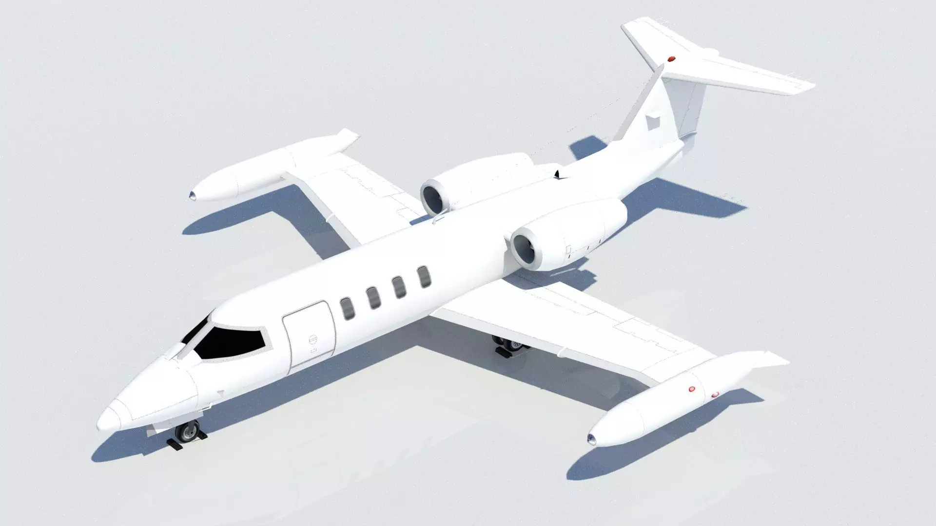 Lear 25-35 Jet static lowpoly Low-poly 3D model_0