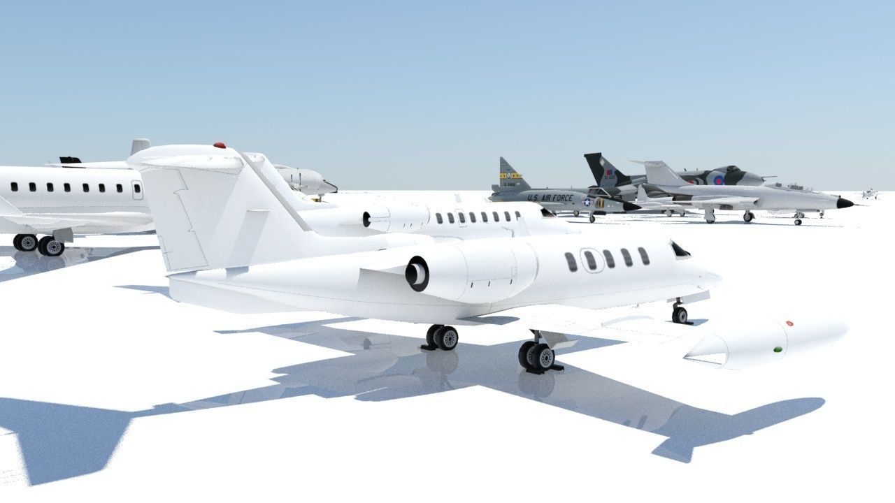 Lear 25-35 Jet static lowpoly Low-poly 3D model_8
