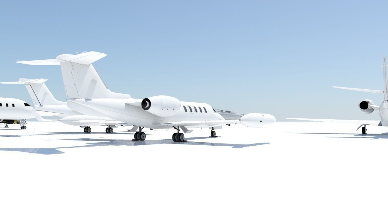 Lear 25-35 Jet static lowpoly Low-poly 3D model_5