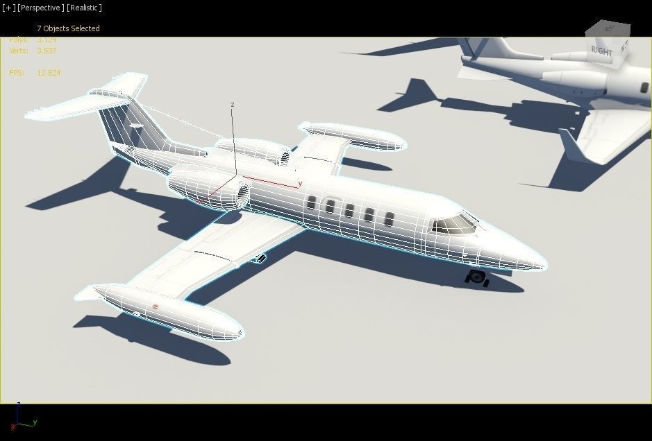 Lear 25-35 Jet static lowpoly Low-poly 3D model_6