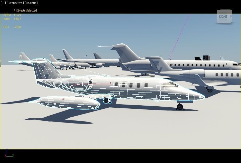 Lear 25-35 Jet static lowpoly Low-poly 3D model_7