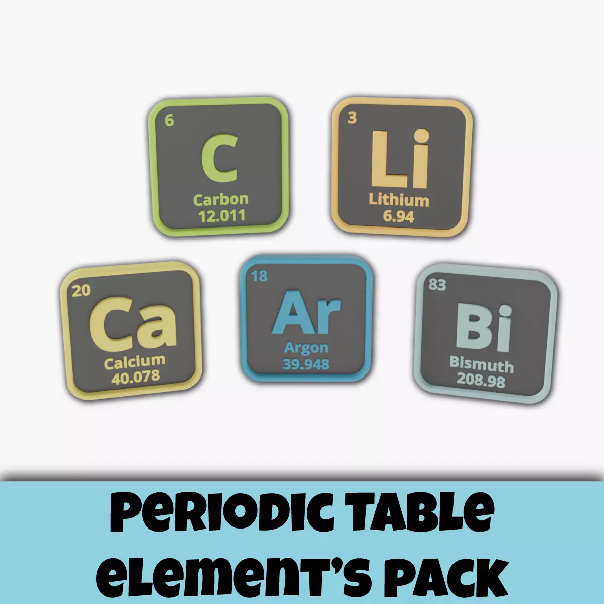 Periodic Table Elements Pack Individual 3D model
