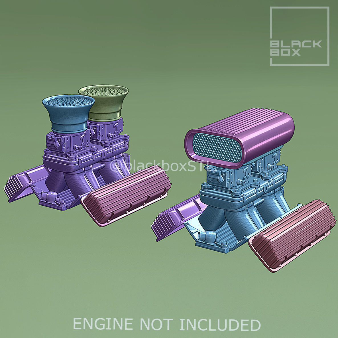 RAM AIR TUNNEL set for 572 ENGINE 1-24th 3D print model_5