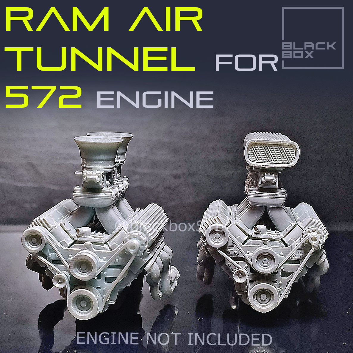 RAM AIR TUNNEL set for 572 ENGINE 1-24th 3D print model_1