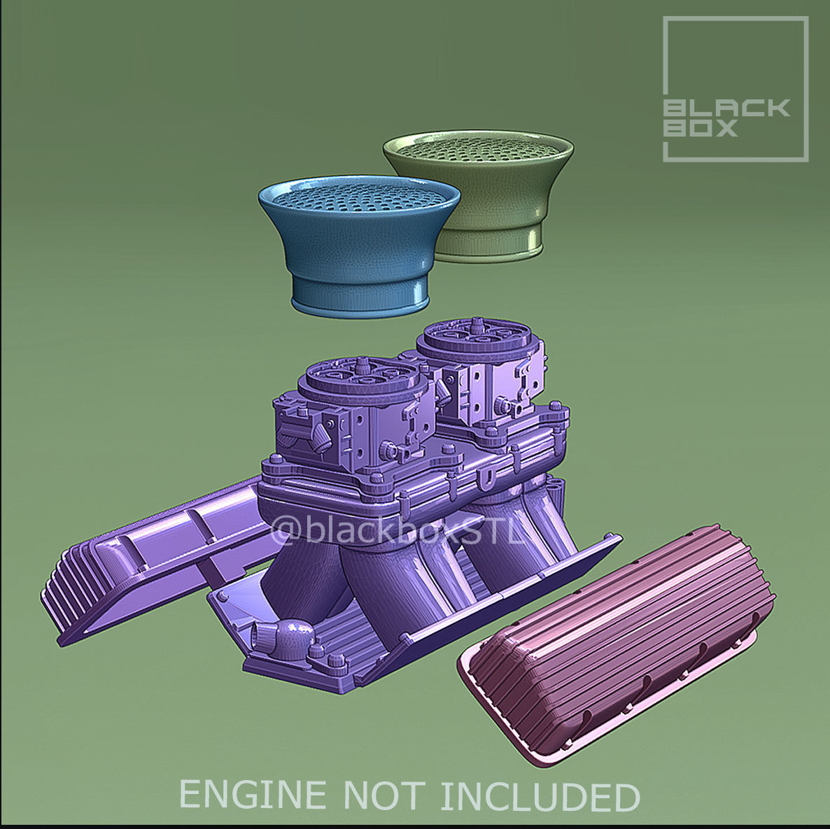 RAM AIR TUNNEL set for 572 ENGINE 1-24th 3D print model_4