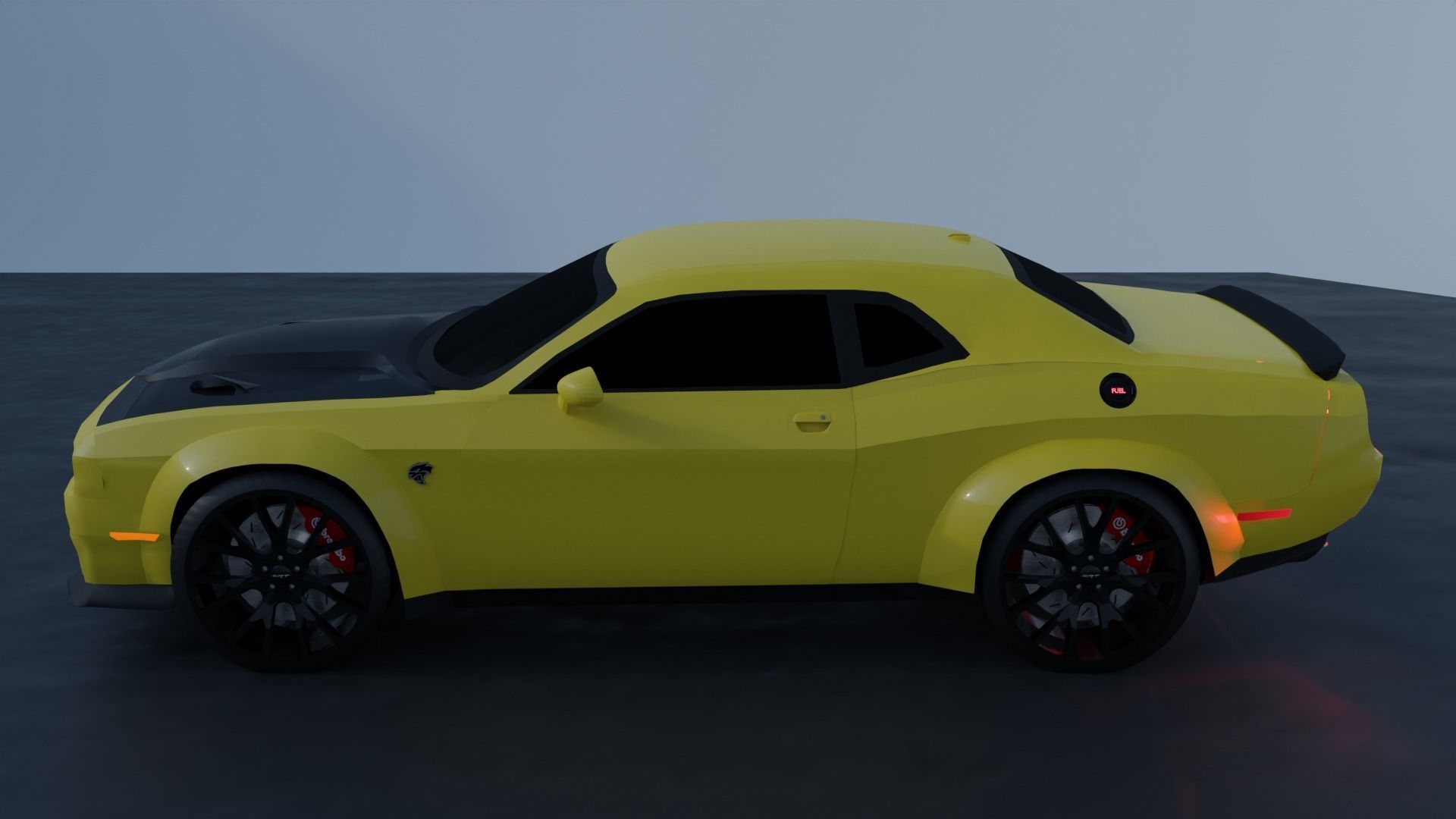 Dodge Challenger SRT Hellcat Widebody 2018 Low-poly 3D model_6