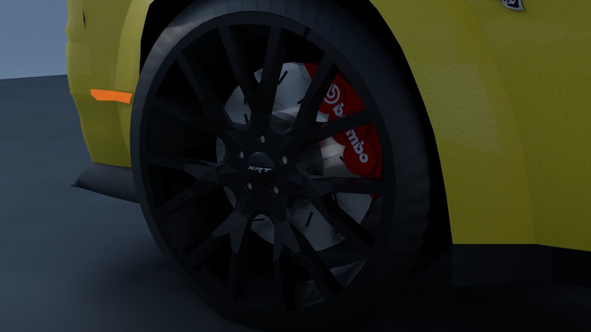 Dodge Challenger SRT Hellcat Widebody 2018 Low-poly 3D model_2