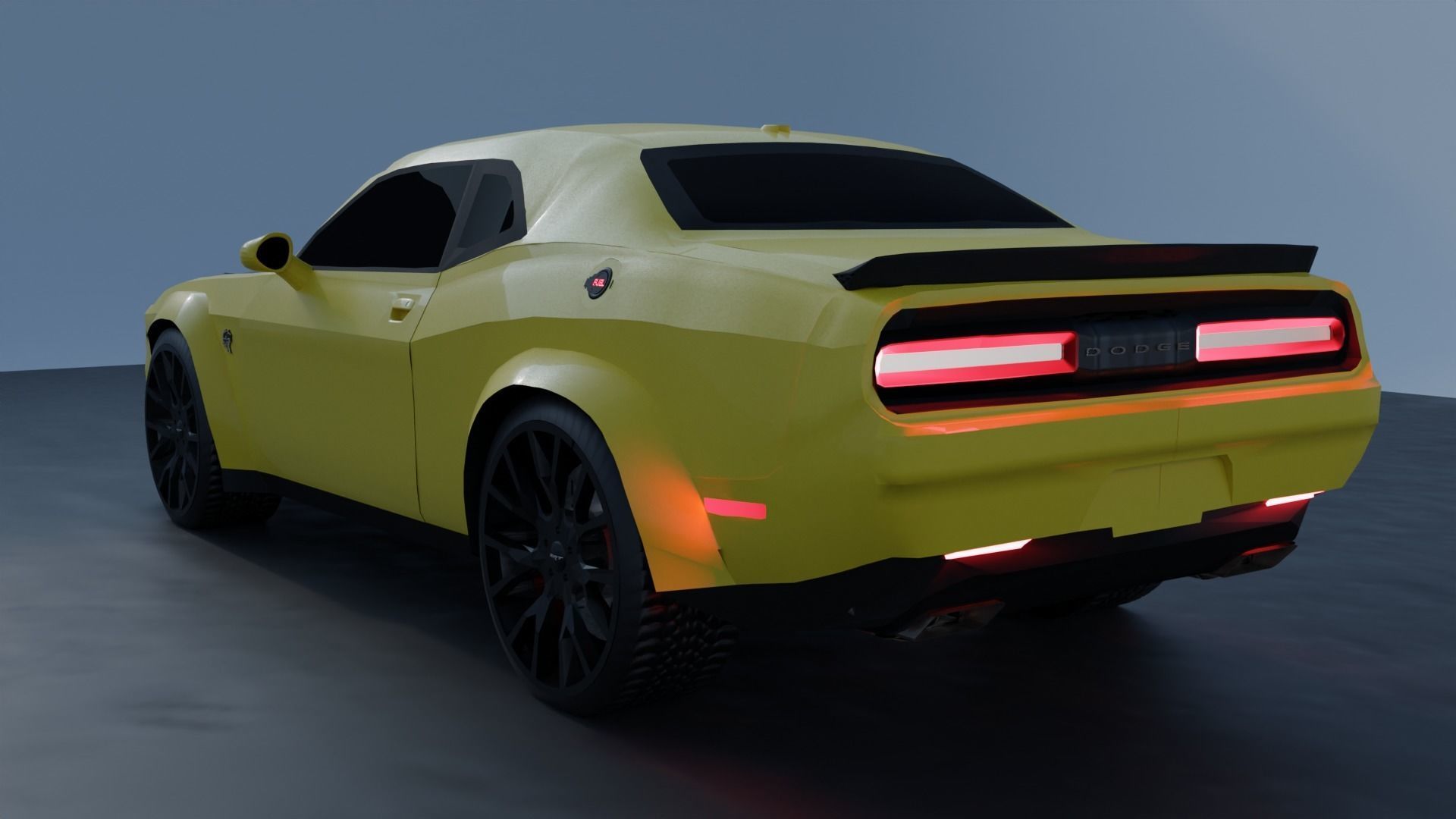 Dodge Challenger SRT Hellcat Widebody 2018 Low-poly 3D model_8