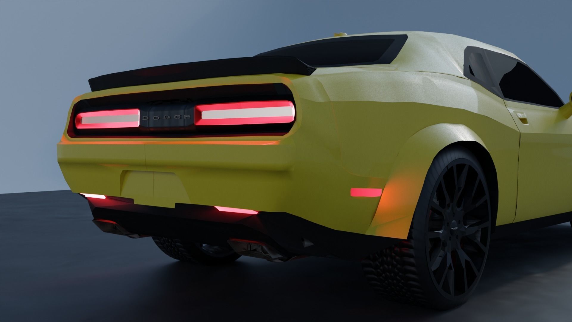 Dodge Challenger SRT Hellcat Widebody 2018 Low-poly 3D model_7