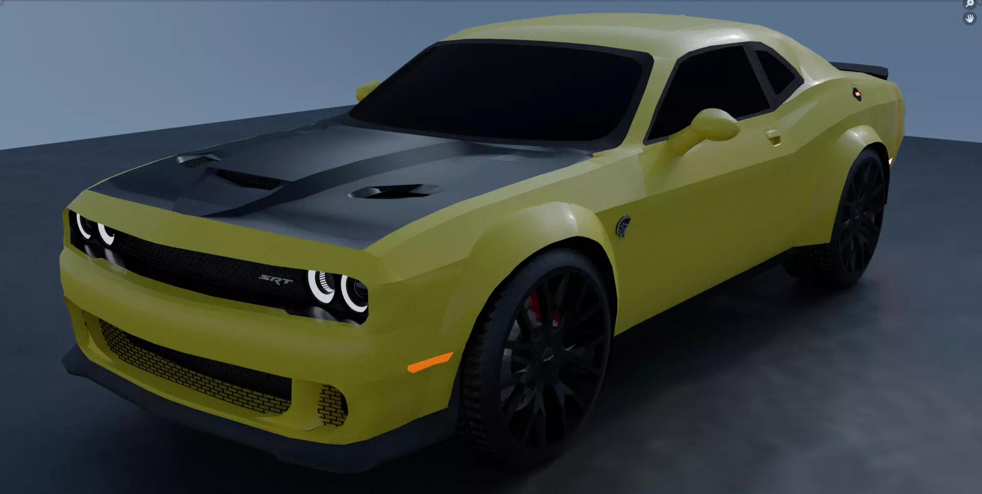 Dodge Challenger SRT Hellcat Widebody 2018 Low-poly 3D model_0