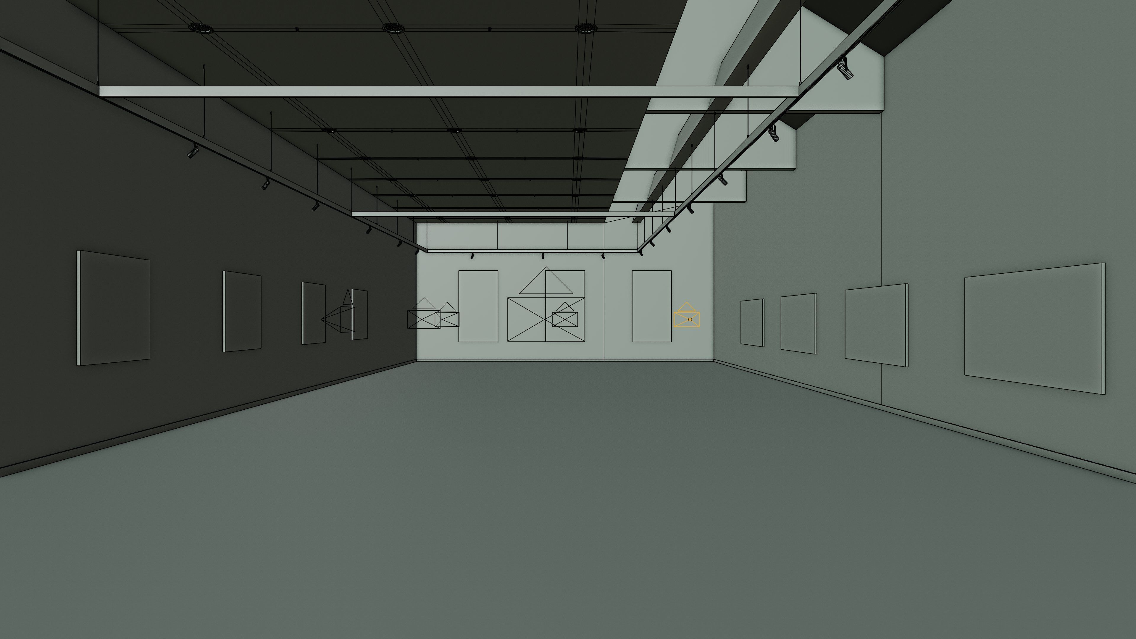 Art Museum Gallery Interior 34 Low-poly 3D model_16