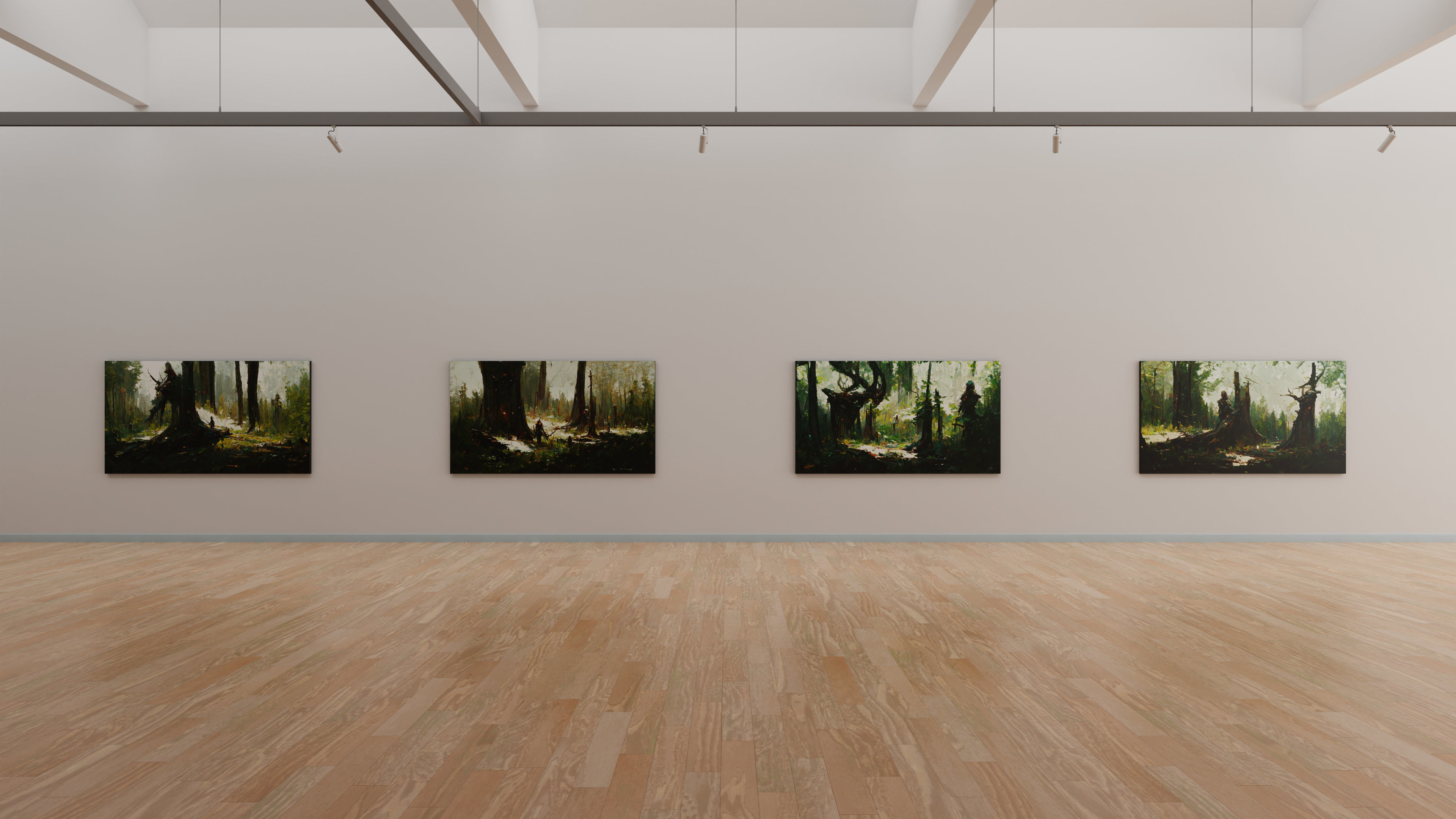 Art Museum Gallery Interior 34 Low-poly 3D model_3