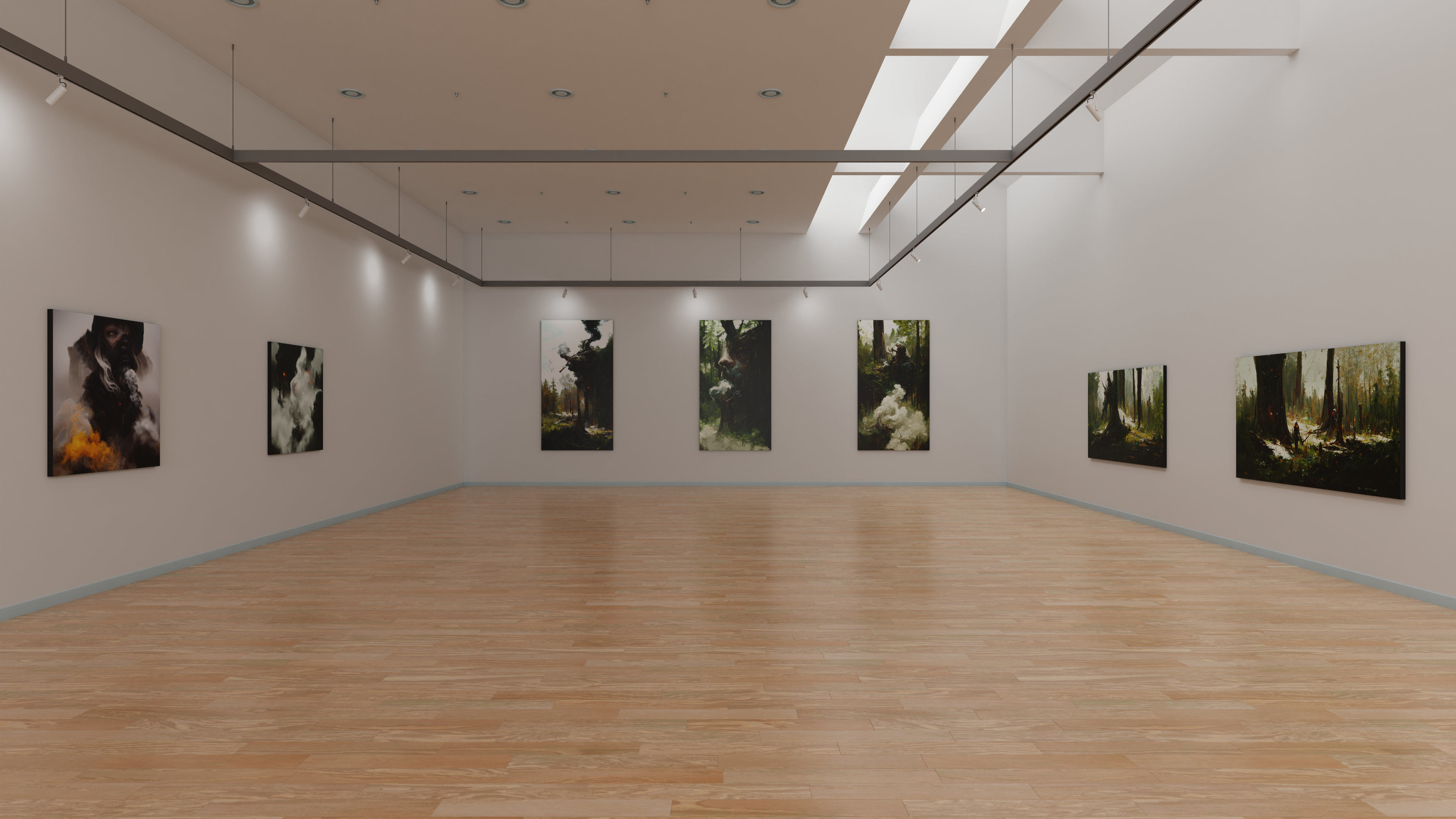 Art Museum Gallery Interior 34 Low-poly 3D model_8