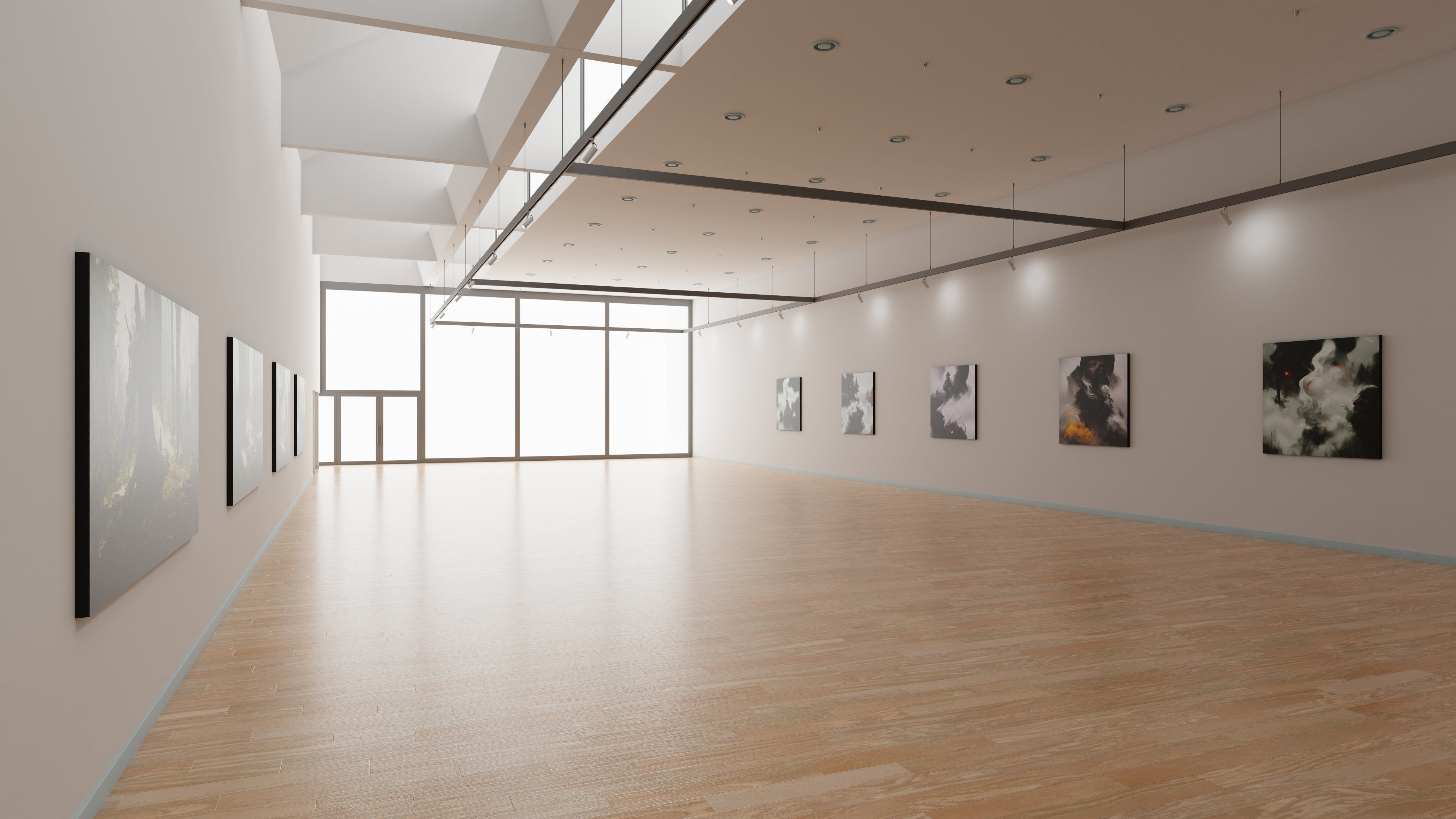 Art Museum Gallery Interior 34 Low-poly 3D model_9