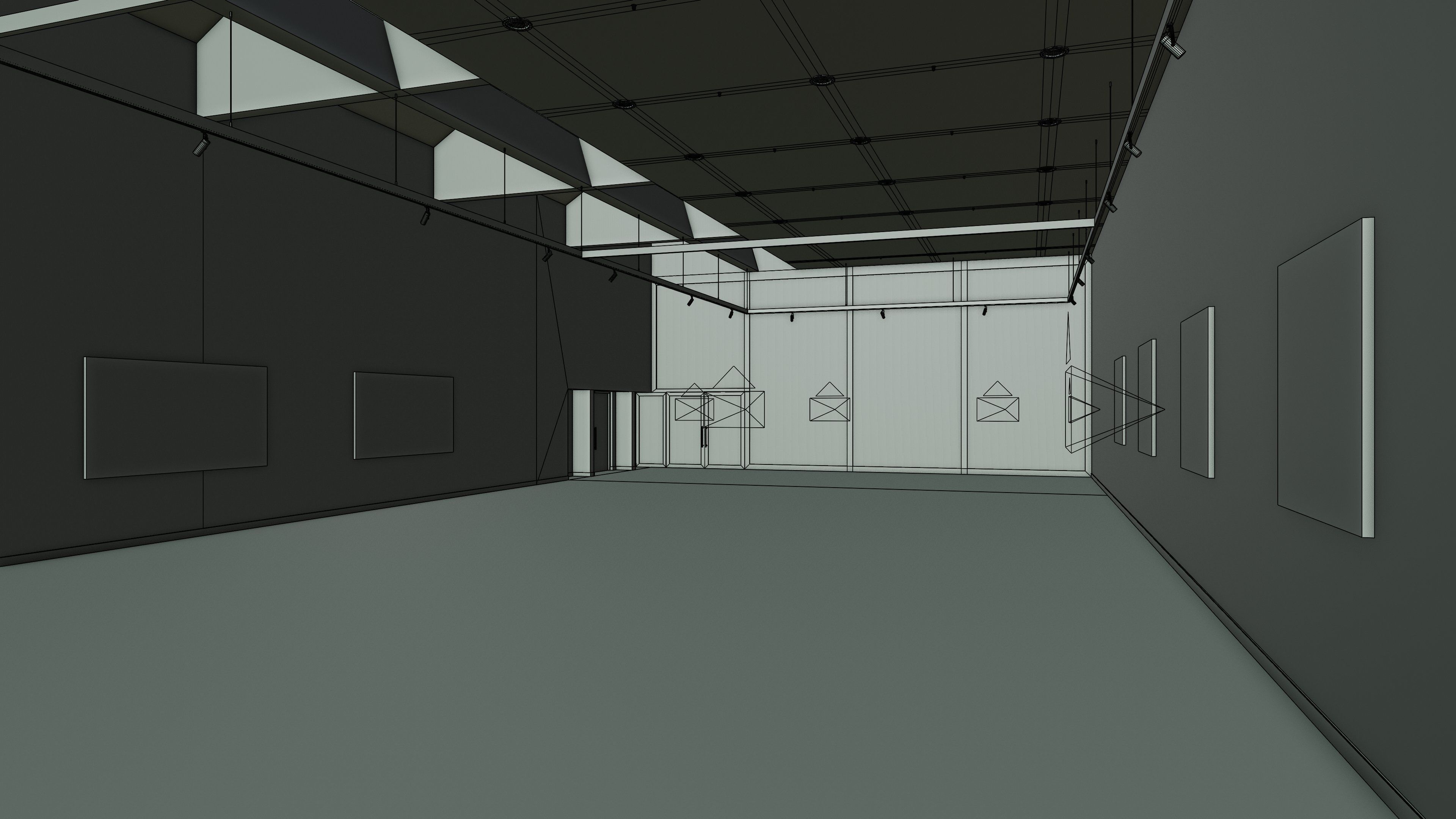 Art Museum Gallery Interior 34 Low-poly 3D model_12