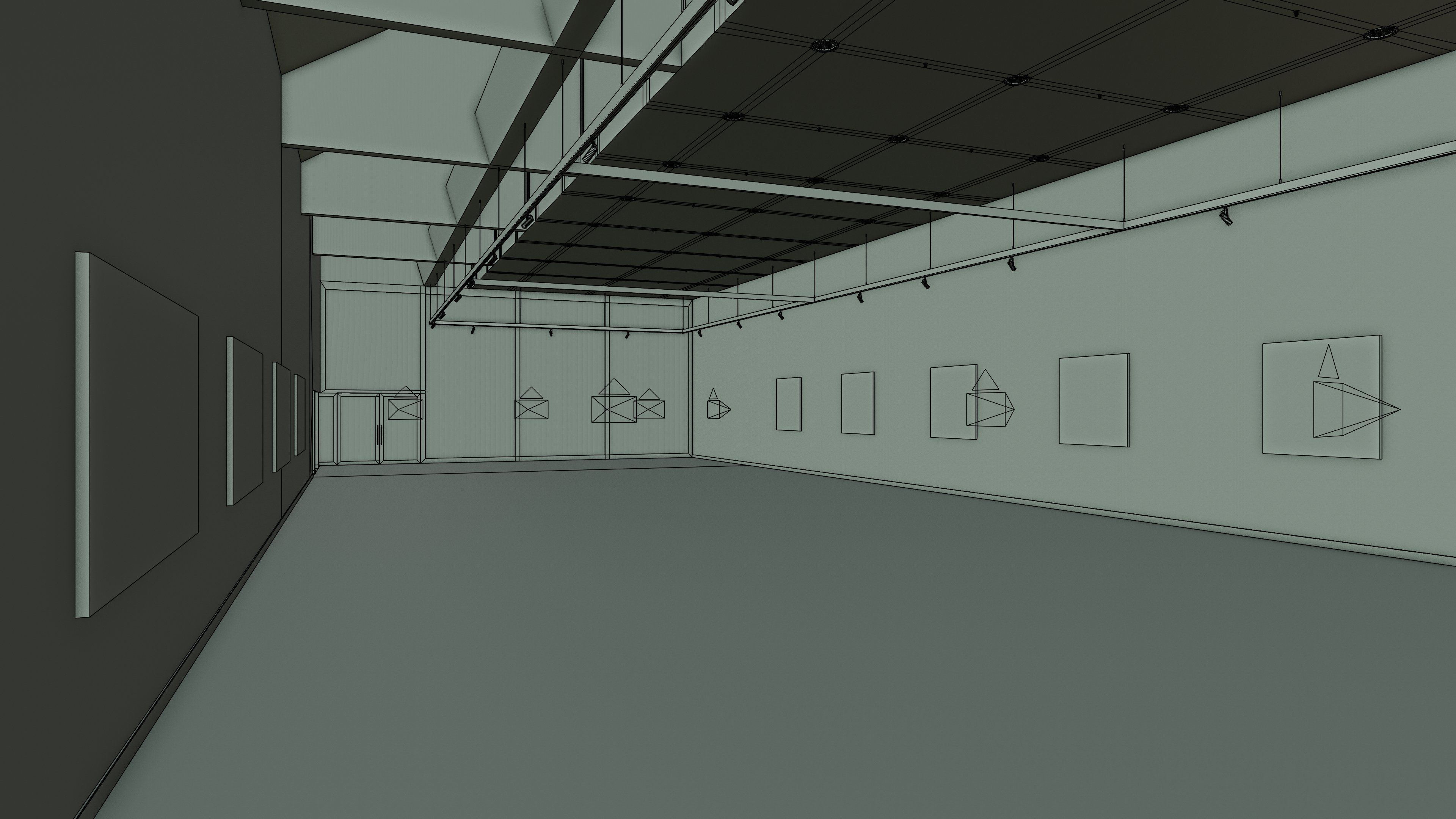 Art Museum Gallery Interior 34 Low-poly 3D model_19