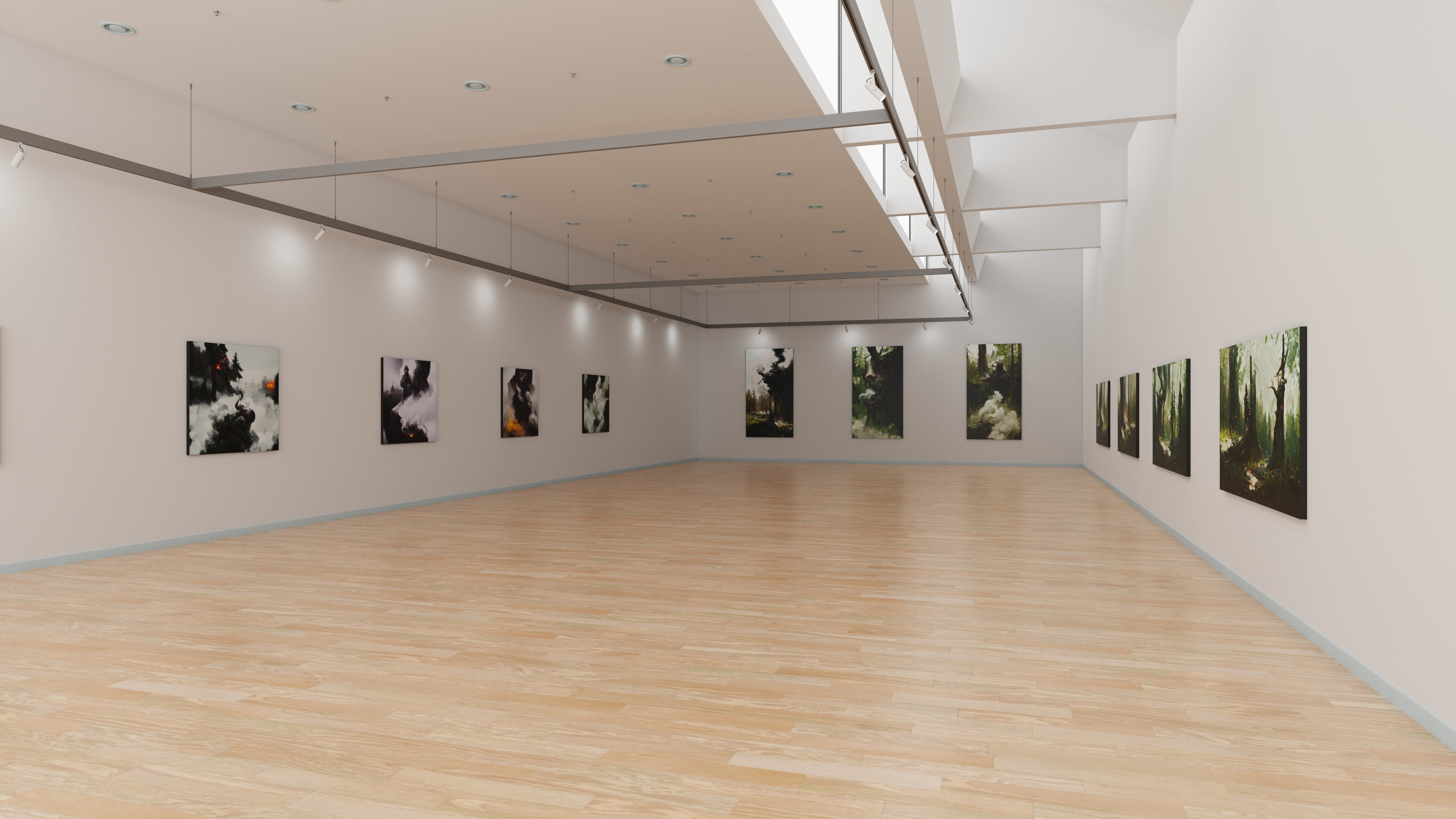 Art Museum Gallery Interior 34 Low-poly 3D model_7