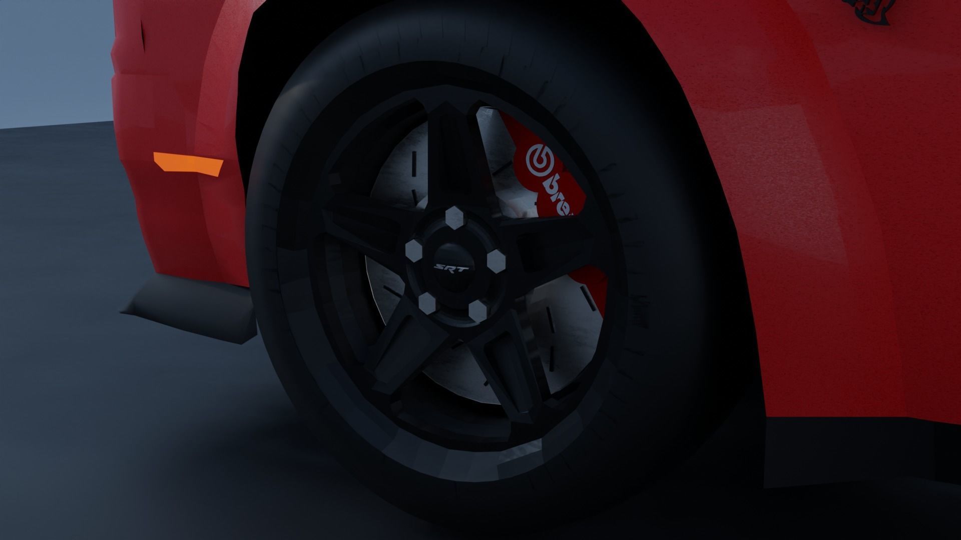 Dodge Challenger SRT Demon 2018 Low-poly 3D model_2