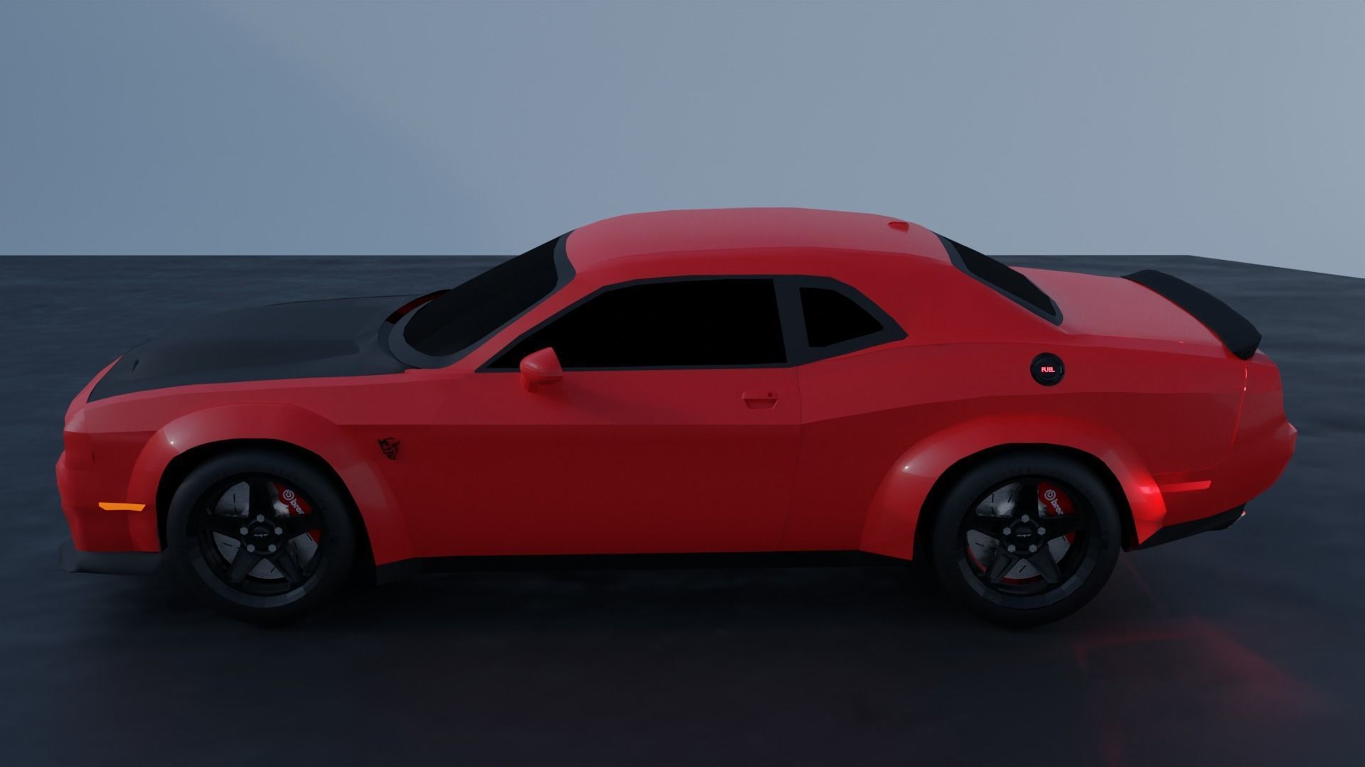 Dodge Challenger SRT Demon 2018 Low-poly 3D model_5
