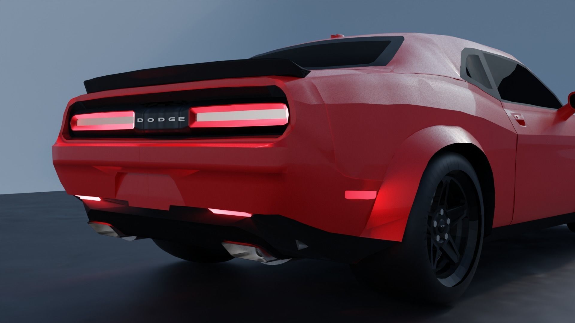 Dodge Challenger SRT Demon 2018 Low-poly 3D model_8
