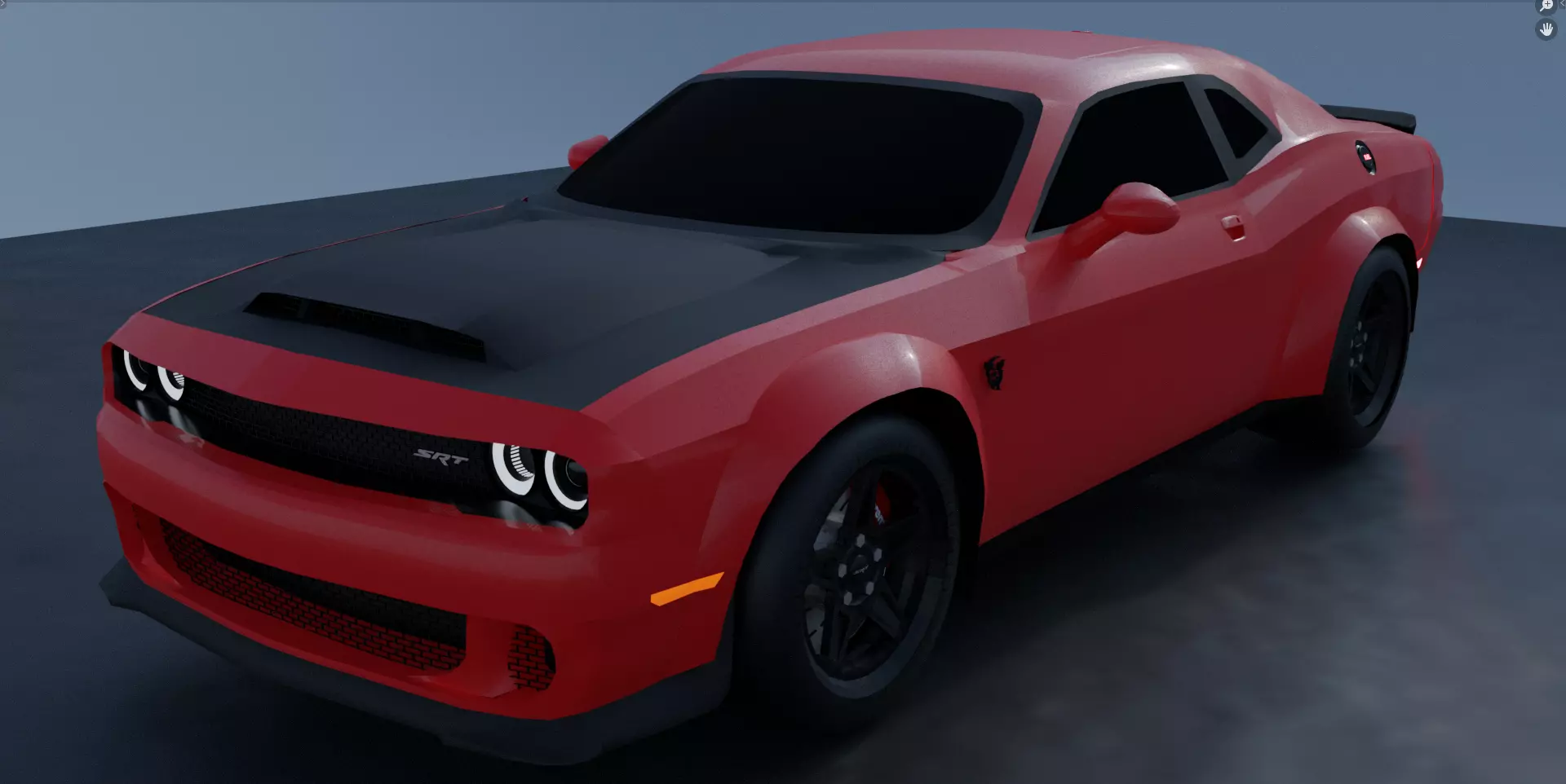 Dodge Challenger SRT Demon 2018 Low-poly 3D model_0