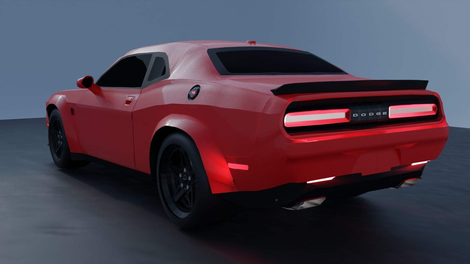 Dodge Challenger SRT Demon 2018 Low-poly 3D model_7