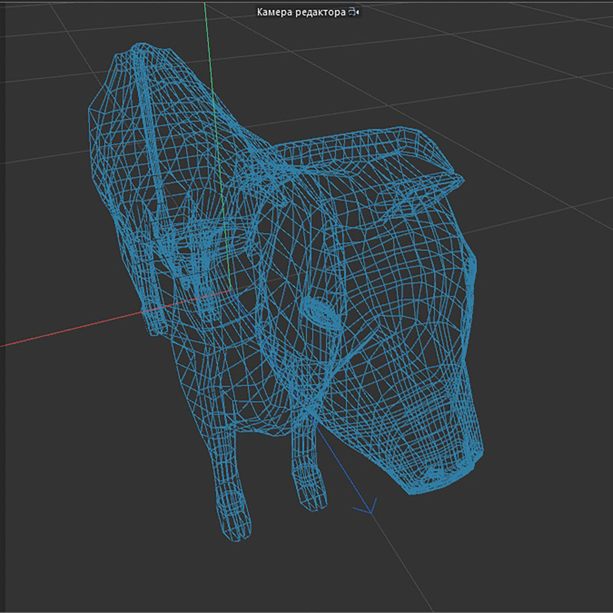  brown and white cow Low-poly 3D model_12