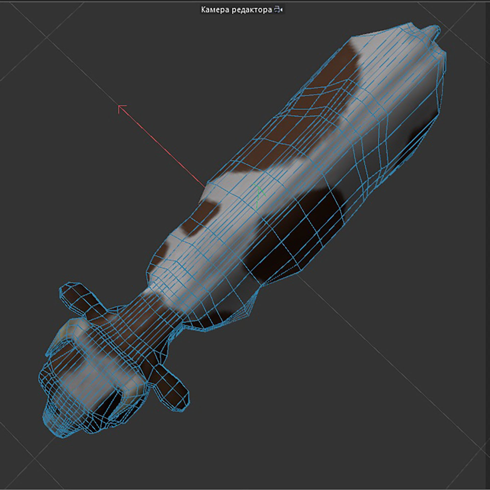  brown and white cow Low-poly 3D model_7