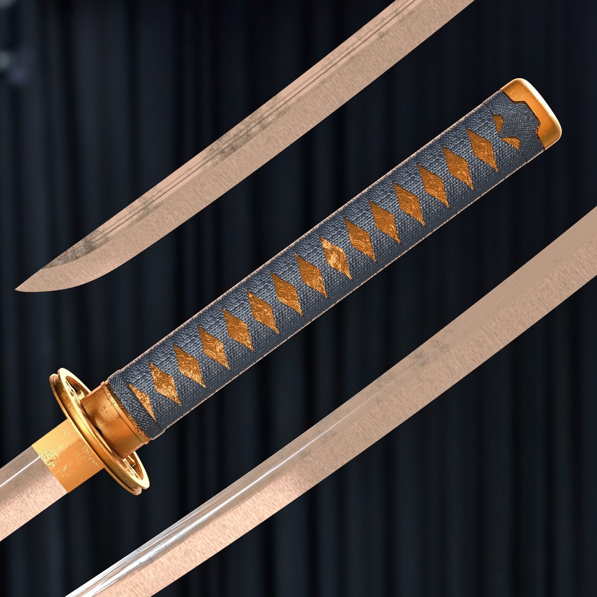 3D model Katana Sword Low-poly model VR / AR / low-poly | CGTrader