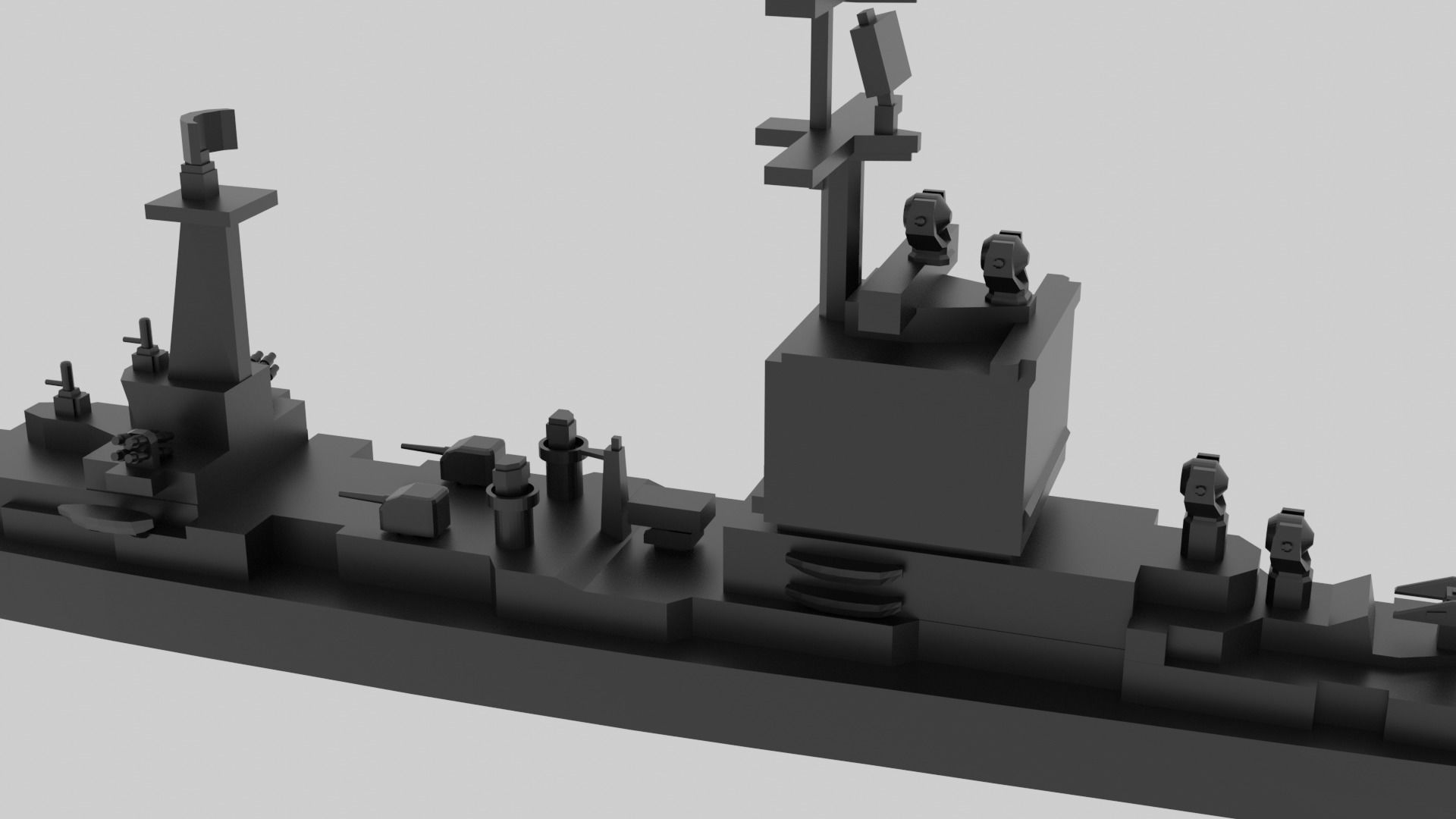 USS Long Beach - Model for small scale printing 3D print model_2