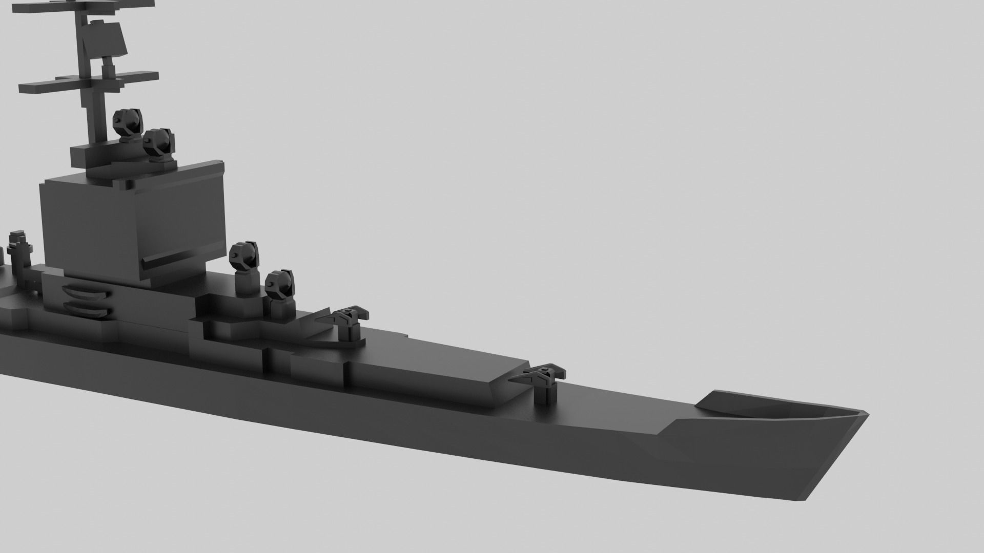 USS Long Beach - Model for small scale printing 3D print model_1
