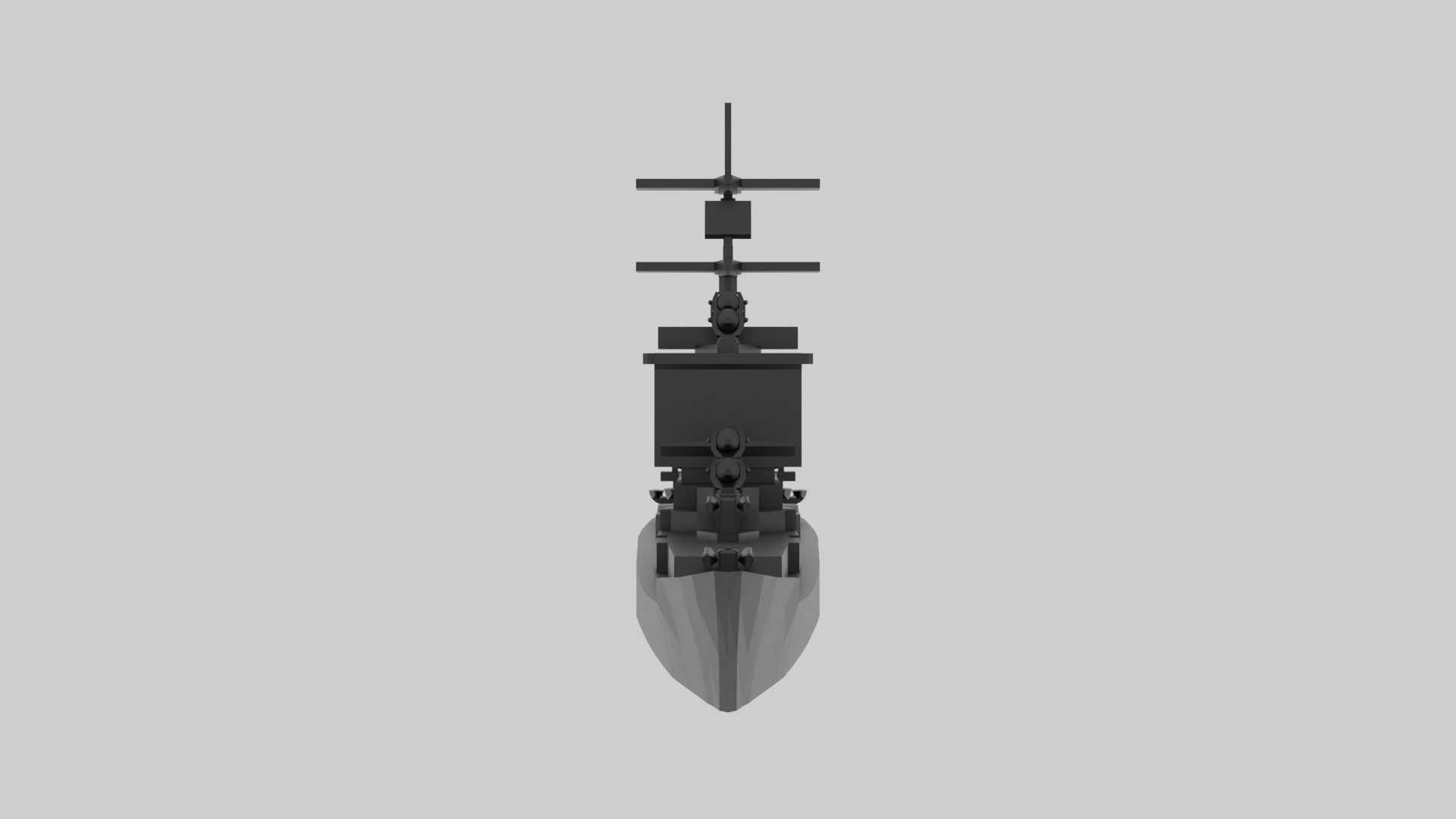 USS Long Beach - Model for small scale printing 3D print model_5