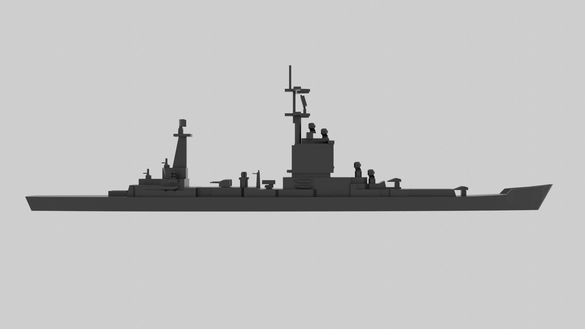 USS Long Beach - Model for small scale printing 3D print model_4
