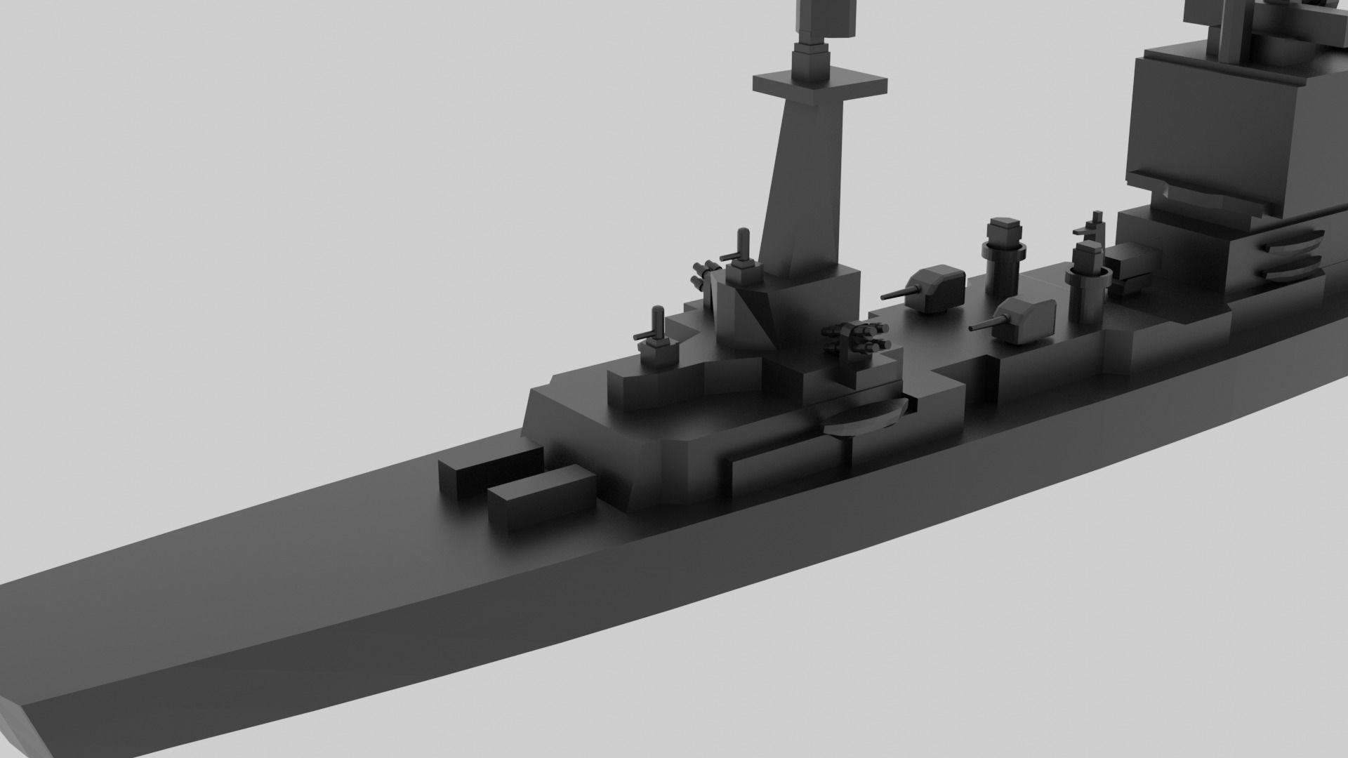 USS Long Beach - Model for small scale printing 3D print model_3
