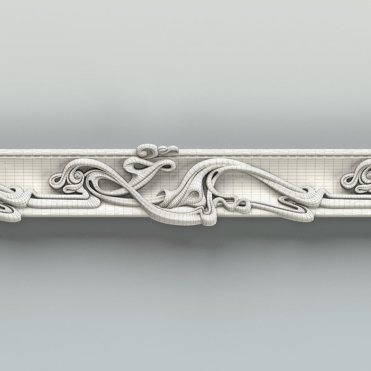 Molding 058 Art Nouveau 3D model_7