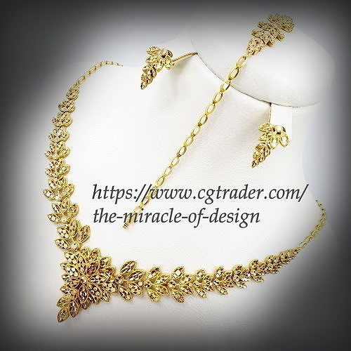 Necklace  bracelet  earrings  jewelry 3D print model