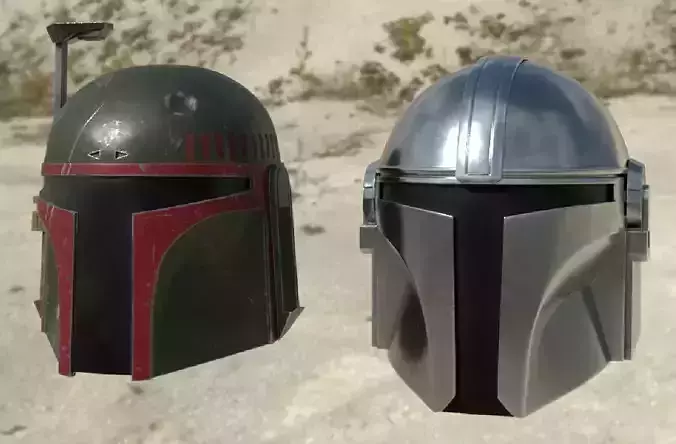 Helmets Star Wars The mandalorian y Boba fett